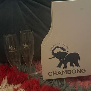Chambong Glass Champagne Flutes Set of Two with Box🥂